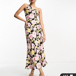 ASOS design one shoulder dress, floral lightweight. Size 14